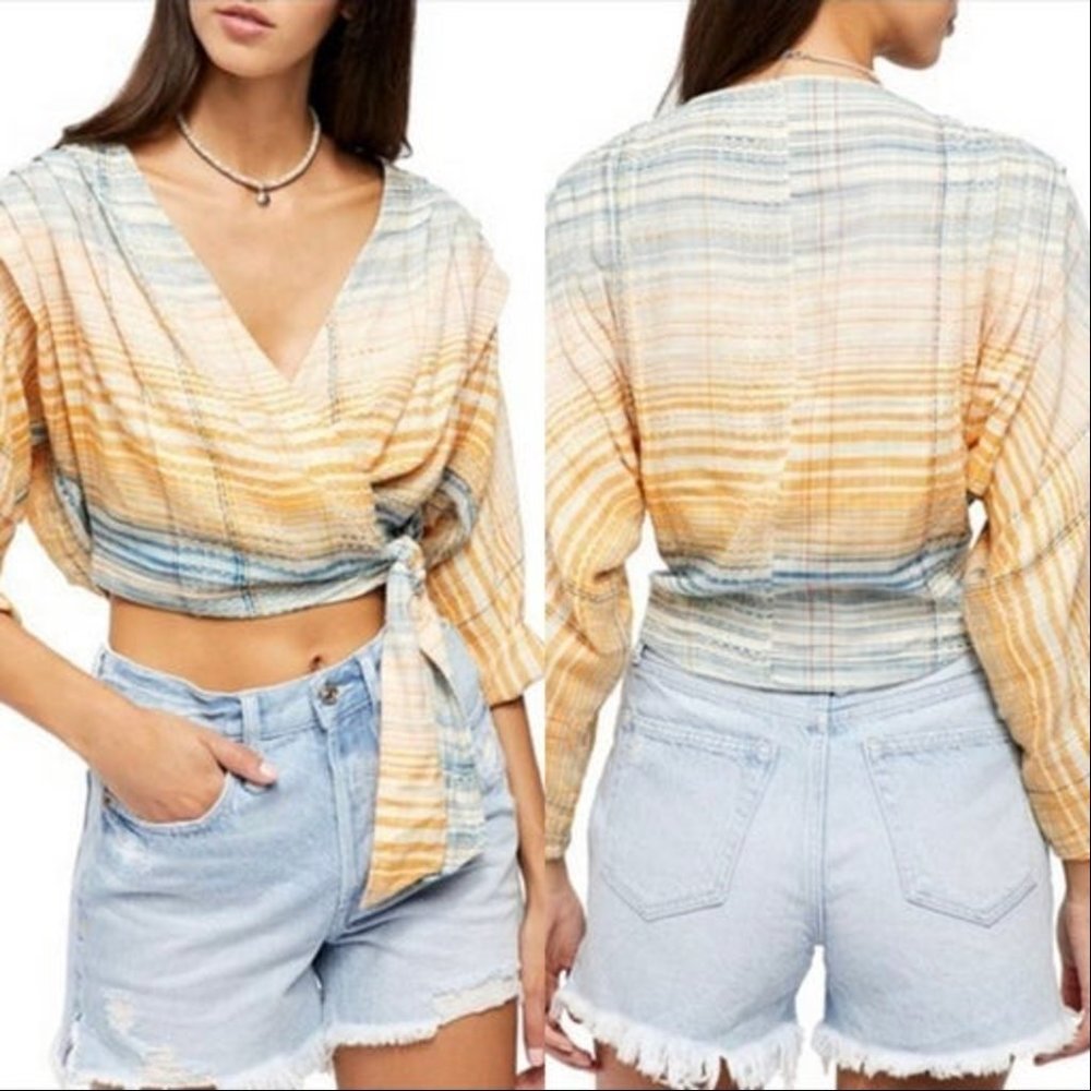 Free People MALDIVES WRAP TOP 💙. 💛.  🧡.